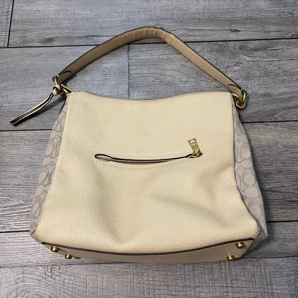 Coach Cream and Tan Hobo shoulder Bag - Picture 4 of 12